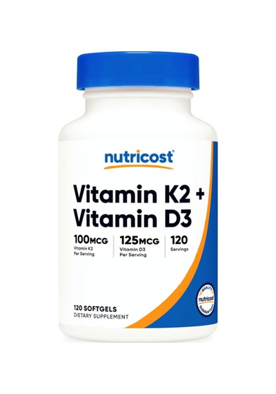 Nutricost Vitamin K2 Mk7 100mcg + Vitamin D3 5000 Iu 12...