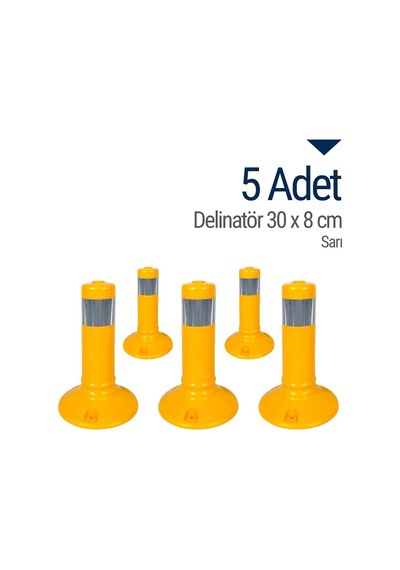 İleri Trafik Delinatör 30  x  8 CM Sarı 5 Adet Esnek Duba