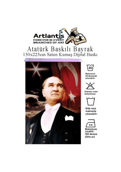 Atatürk Baskılı Türk Bayrağı 150x225 Cm 1 Paket Bayraklı Atatürk Posteri Dijital Baskı Raşel Kumaş İç Ve Dış Ortama Uygundur 150 x 225 CM Atatürk Baskılı Türk Bayrağı 150x225 Cm 1 Paket Bayraklı Atatürk Posteri Dijital Baskı Raşel Kumaş İç Ve Dış Ortama Uygundur 150 x 225 CM