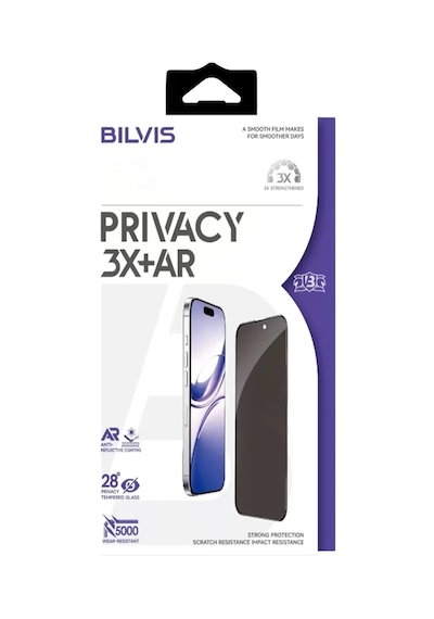 Apple İphone 17 Pro Max Uyumlu Bilvis 3x Ar Hayalet Cam Ekran Koruyucu - Siyah