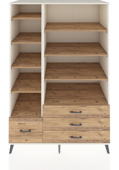 Kronos Dolap 9 Raflı 4 Çekmeceli 132x59x195 Aytaşı-çam/çam Aytaşı