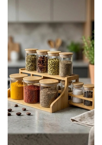 Ds Casa 13 Parça Standlı Cam Baharat Set Diğer