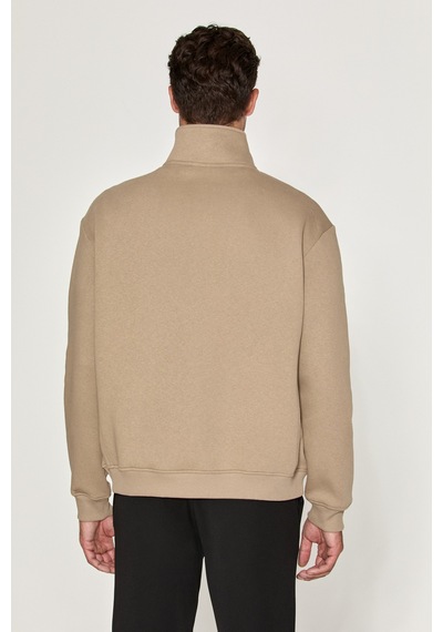 Grımelange Ceremıno Erkek Yarım Fermuarlı Vizon - Bej Sweatshirt