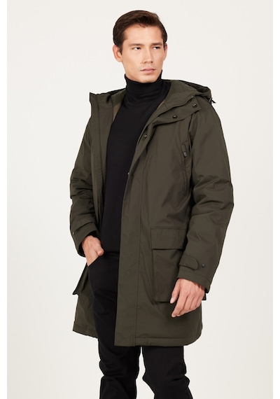 Ac&Co / Altınyıldız Classics Erkek Hakı Standart Fit Normal Kesim Kapüşonlu Kaban Haki Ac&Co / Altınyıldız Classics Erkek Hakı Standart Fit Normal Kesim Kapüşonlu Kaban Haki