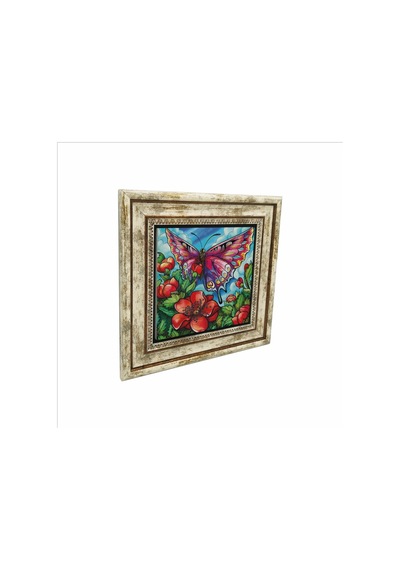 Kelebek Baskılı Taş Tablo 25x25 738