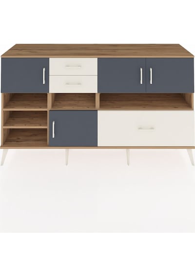 Kronos Konsol 7 Raflı 3 Çekmeceli 4 Kapaklı 176x59x99 Çam-antrasi Çam-antrasit/aytaşı