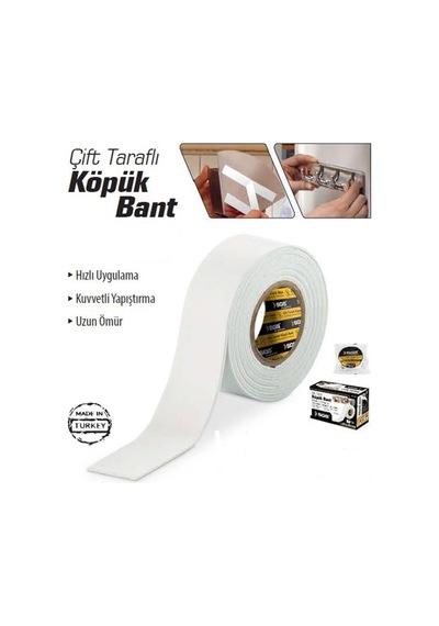 Sgs Çift Taraflı Köpük Bant 25 Mm 2Mt 2 Adet Fiyatıdır