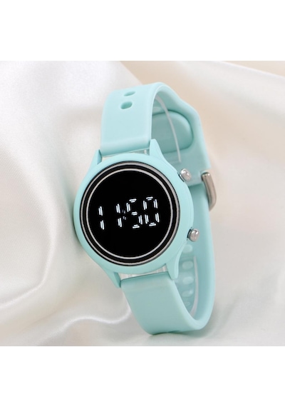 Unisex Tuşlu Led Takvimli Silikon Kadın Kol Saati - Silikon Bileklik Saat St-304167