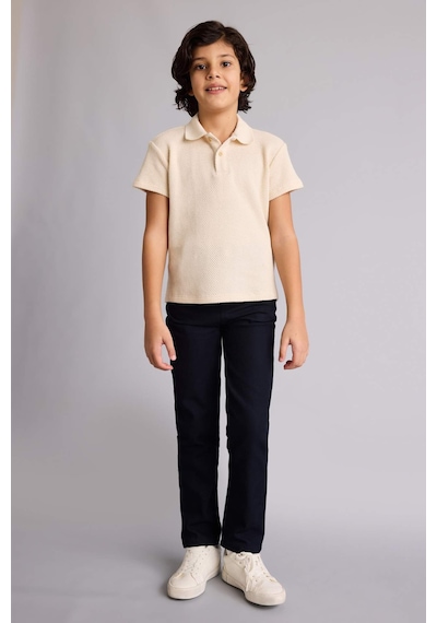 Defacto Polo Tişört Gabardin Pantolon 2'li Takım Erkek Çocuk G7091A826SM