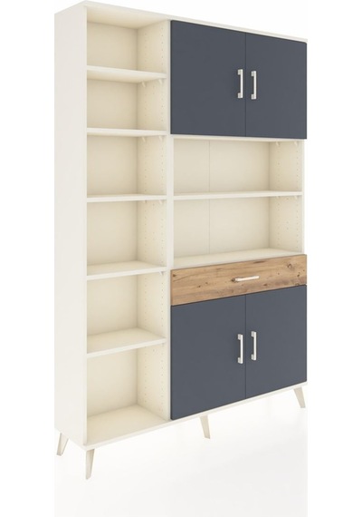 Arges Dolap 10 Raflı Tek Çekmeceli 4 Kapaklı 132x30x195 Aytaşı-antrasit/çam Antrasıt/atlas Çam Arges Dolap 10 Raflı Tek Çekmeceli 4 Kapaklı 132x30x195 Aytaşı-antrasit/çam Antrasıt/atlas Çam