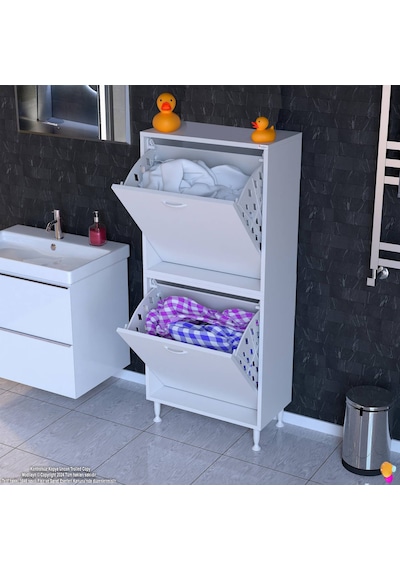 Eliusta Veluna 60 Cm Kirli Çamaşır Sepetli Dolap Banyo Dolabı Beyaz 60x138x32,5 Cm 2 Sepetli Dolap Beyaz Eliusta Veluna 60 Cm Kirli Çamaşır Sepetli Dolap Banyo Dolabı Beyaz 60x138x32,5 Cm 2 Sepetli Dolap Beyaz
