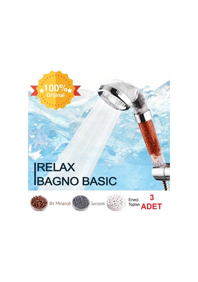 Relax Bagno Su Tasarruflu Arıtmalı Duş Başlığı - 3 Adet Diğer