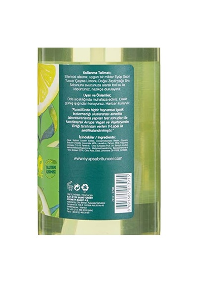 Eyüp Sabri Tuncer Doğal Zeytinyağlı Sıvı Sabun, Çeşme Limonu 500 Ml