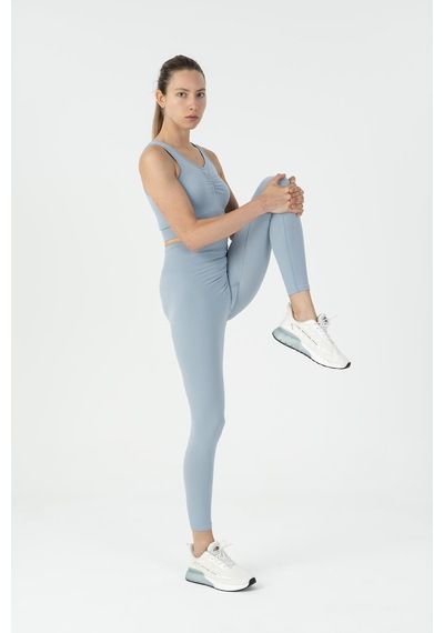 Maraton Slimfit Kadın Düz Yaka Mavi Bra Mavi