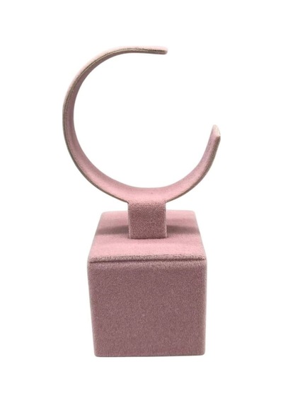 Yerli Üretim Süet Kumaş Pembe Renk 13 Cm Kelepçe Saat Sergileme Standı Çok Renkli