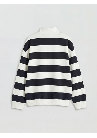 Lc Waikiki Lacivert Çizgili Erkek Çocuk Sweatshirt