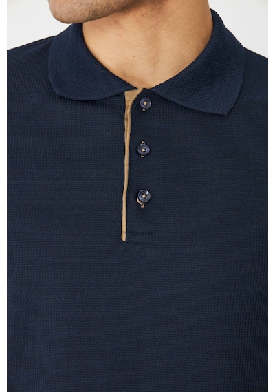 Lacivert Modern Kesim Polo Yaka Erkek T-shirt Laci
