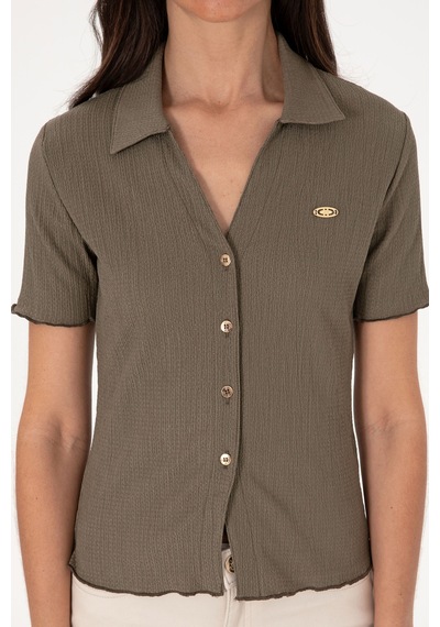 U.s. Polo Assn. Kadın Vizon Gömlek Örme 50299926-vr052 Vizon