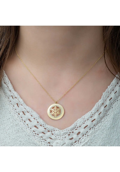 Gümüş Gold Kar Tanesi Bayan Kolye Sl3771 Gümüş