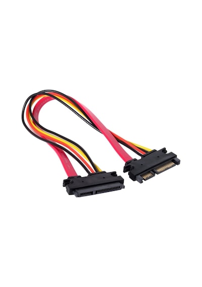 50cm SATA 22 Pin (7+15) Erkek - Dişi Veri ve Güç Uzatma Kablosu