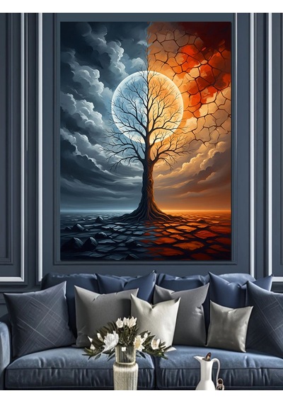 Ahşap Tablo Gece Ve Gündüz Hayat Ağacı