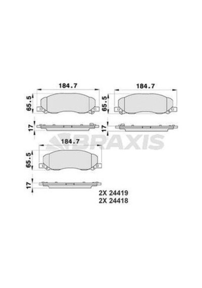 Braxis Ab0186 Ön Fren Balatası Insignia 18 İnç Jant İçin 1605202
