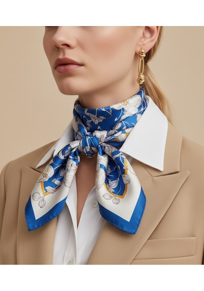Mavi Gardenya Desen 70 70cm Bandana/fular Çok Renkli