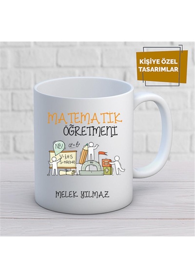 Kişiye Özel İsim Yazılabilir Matematik Öğretmeni Kupa Bardak Çok Renkli