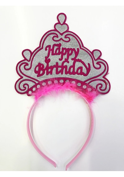 Happy Birthday Yazılı Neon Renk Taç 12 Adet Çocuk
