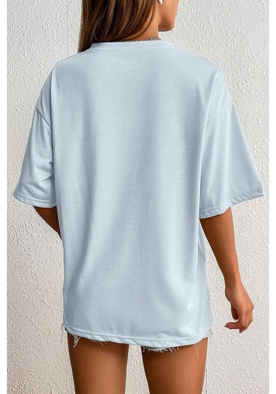 Uyguntarz Unisex Talk İs Cheap Baskılı Oversize Tshirt Bebe Mavisi Uyguntarz Unisex Talk İs Cheap Baskılı Oversize Tshirt Bebe Mavisi