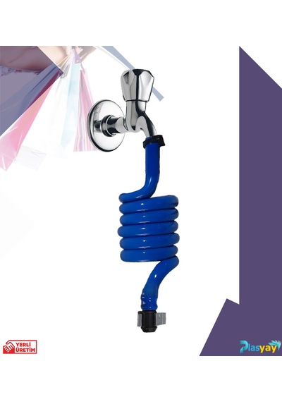 Plasyay Spiral Wc Hortumu Kelepçeli ve Duvara Sabitlemeli Gri 120 CM Gri