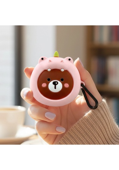 Caseonn Samsung Uyumlu Galaxy Buds Core Kılıf Karakter Figürlü Ayı Pembe