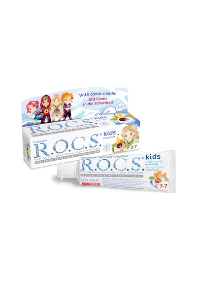 Rocs Kids 3-7 Yaş Meyve Külahı Tadında Florürsüz Diş Macunu - 45 G
