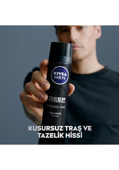 Men Erkek Deep Dimension Tıraş Köpüğü 200 Ml, Kusursuz Tıraş,aktif Karbon, Kaygan Tıraş Deneyimi