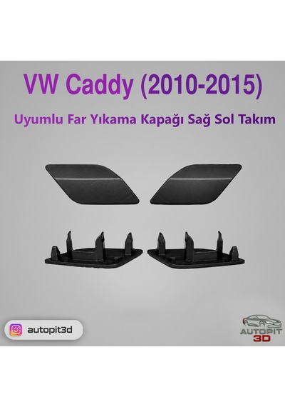 Vw Caddy 2010-2015 Uyumlu Far Yıkama Kapağı Takımı Sağ + Sol