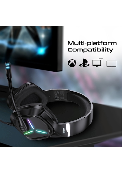 Vertux Blitz Kablolu 7.1 Surround Kulak Üstü Oyuncu Kulaklığı