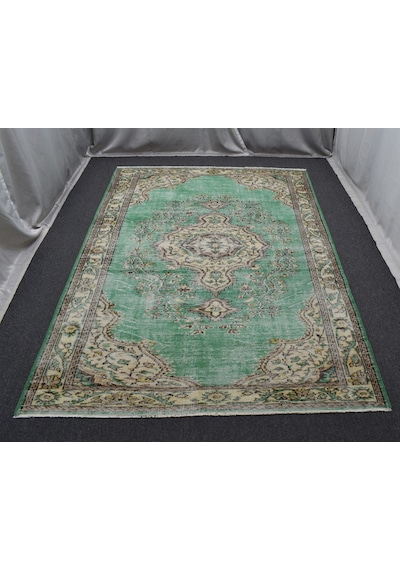 Zehra Abla Halı Vintage El Dokuma Dekoratif Benzersiz Göbekli 5m2 Yün Halı 5803 Çok Renkli