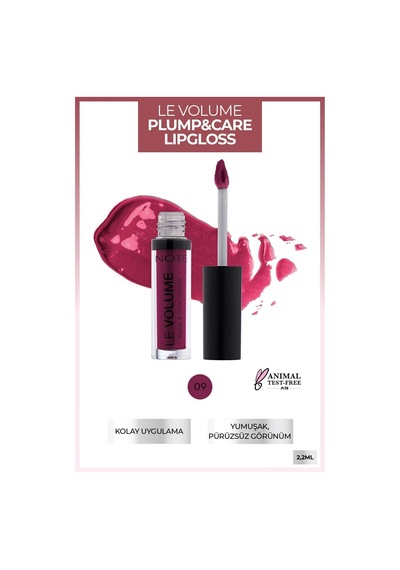 Note Cosmetique Le Volume Plump & Care Lipgloss Nemlendirici Dudak Parlatıcısı - 09 Love Whisper - Mor