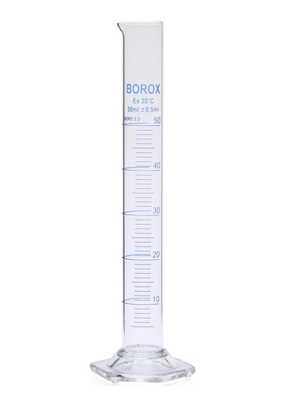 Cam Mezür 50 Ml - Uzun Form - Mavi Skala