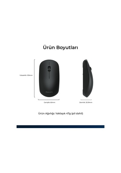 Philips SPK7315 Kablosuz 1200DPI 3 Tuşlu Optik Mouse