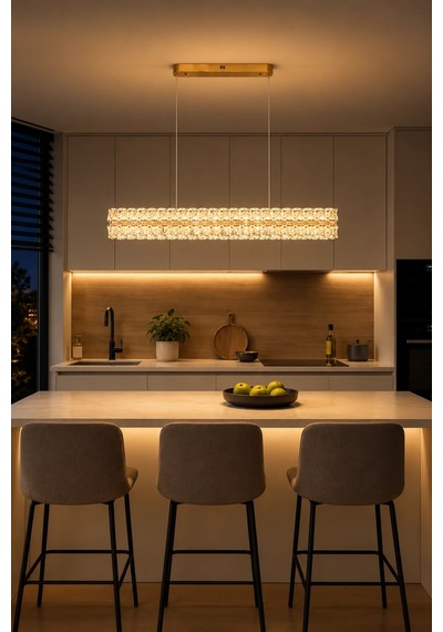 Modern Premium Akrilik Led Sarkıt Avize Oval Tasarım Salon Yemek Odası Ve Mutfak Avizesi 96w Beyaz