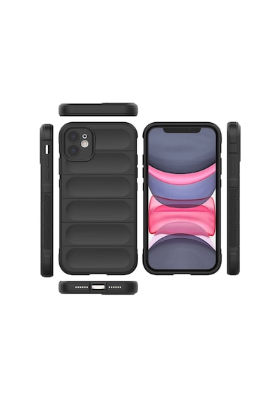 Zore İphone 11 Kılıf Esnek Tpu Oyuklu Arka Yüzey Tasarımlı Ogaa Etnik Silikon Kapak - Siyah