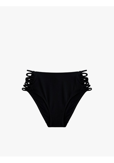 Koton Yanları İpli Yüksek Bel Bikini Altı Siyah 6sak00004mm