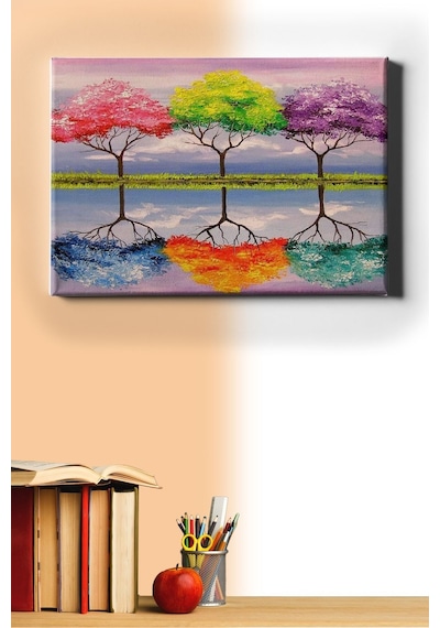 Webstyle Sayılarla Boyama Seti Kasnaklı Ağaçlar Ve Yansıma 60 X 75 Cm