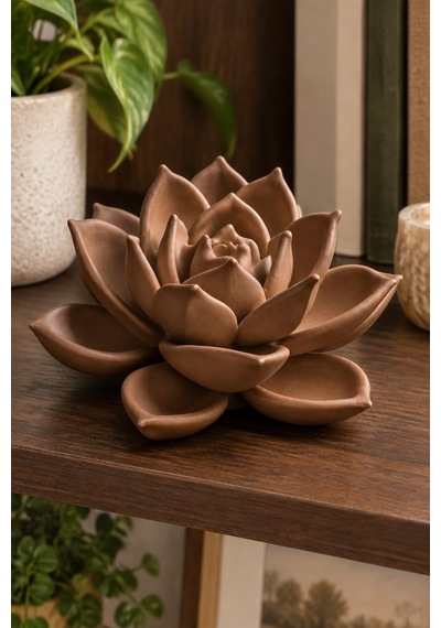 Huzur Veren Çiçeklenme Lotus Çiçeği Figürlü Dekoratif Biblo 43785616