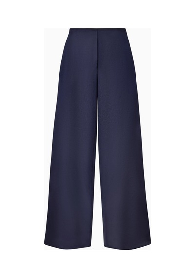 Because Of Alice Formal Satin Straight Leg Trousers Saten Düz Paça Kadın Pantolon Lacivert