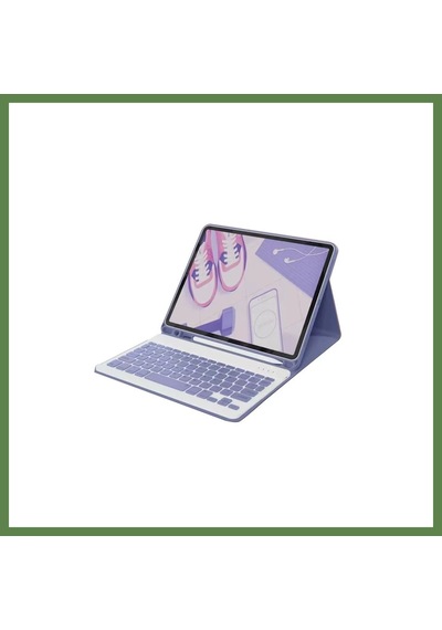 Bezos İpad 10.2 9.nesil Kılıf Kc01 Smart Klavyeli Tablet Kılıfı - Derin Mor Hb006