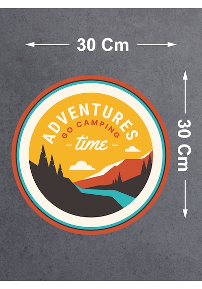 Adventure Time Kamp Sticker - 4x4 Off Road Kamp Sticker - Araba Oto Motosiklet Karavan Cam Sticker - 00113 30x30 Cm