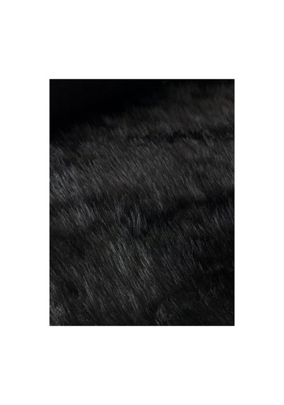 Yumuşak Ve Uzun Tüylü Peluş Kürk Kumaş Simsiyah Renk 50x150 Cm Simsiyah Simsiyah