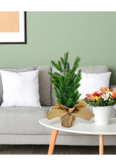 Yılbaşı Ağacı Yapay Çam Ağacı Kraft Saksıda 55cm